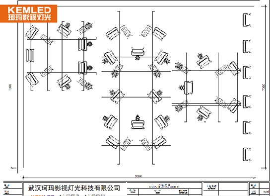 77㎡市級電視臺綜合演播室燈光平面設計圖